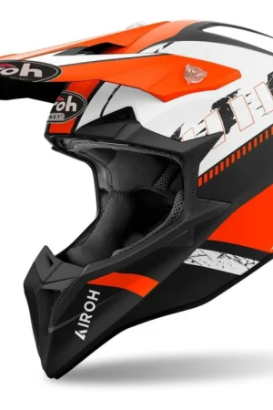 WRF32 AIROH WRAAP FEEL CASCO ENDURO CROSS OFF ROAD ORANGE MATT Esclusivo