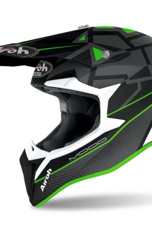 WRM33 AIROH WRAAP MOOD CASCO ENDURO CROSS OFF ROAD GREEN MATT Prezzo Basso