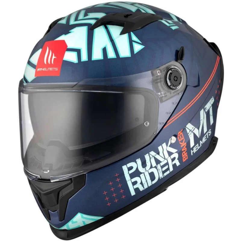 Casco Moto Integrale Mt Helmets BRAKER SV PUNK RIDER C7 Lucido Miglior Prezzo