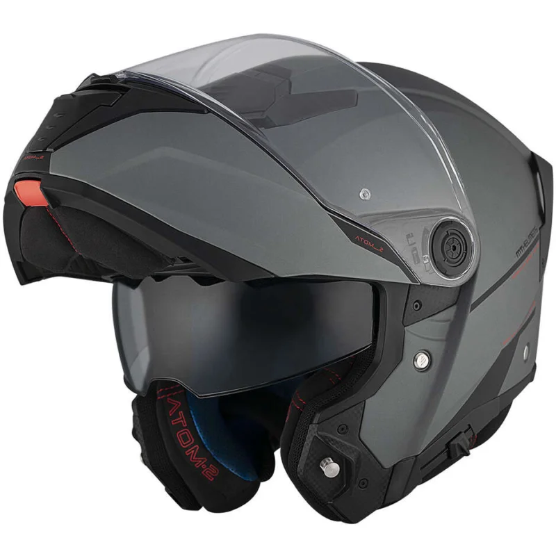 Prezzo Ridotto Casco Moto Modulare P/J Mt Helmets ATOM 2 SV SOLID A2 Opaco Titanio
