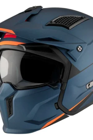 Casco Moto Trial Mt Helmets STREETFIGHTER SV S SOLID A7 Opaco Blu Consegna Rapida