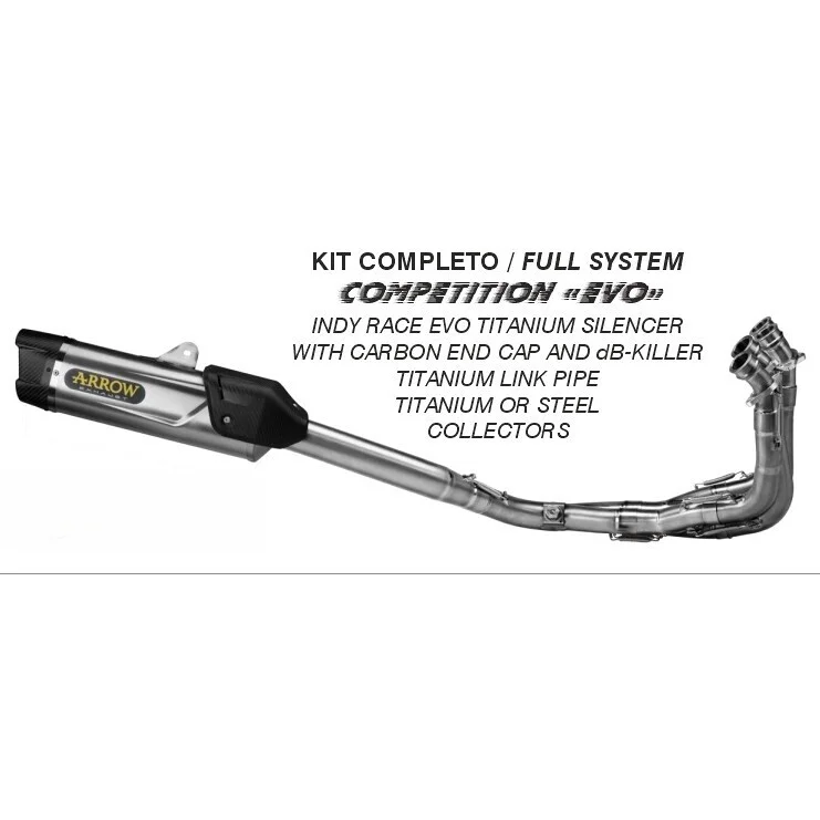 Scarico Completo Arrow COMPETITION EVO FULL TITANIO approvato FIM (105dB) Per Yamaha YZF R6 (17-24) Super Prezzo