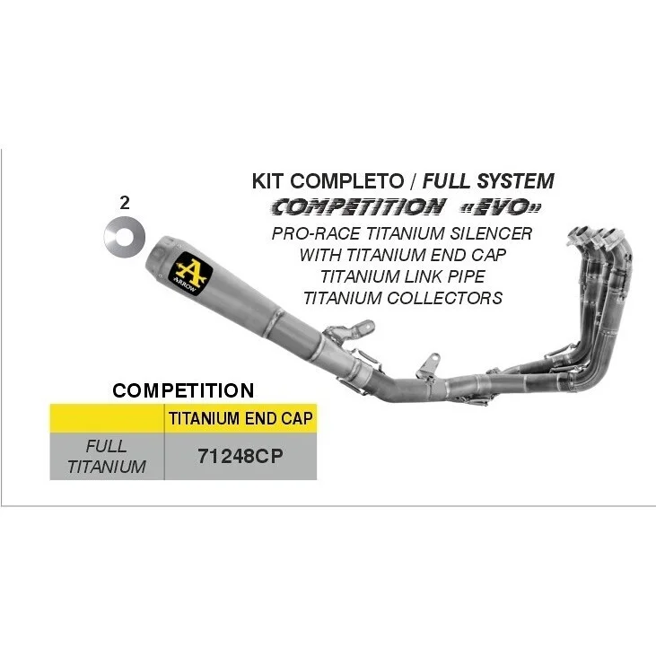 Nuovo Arrivo Scarico Completo Arrow COMPETITION EVO Full Titanium con Terminale Pro-Race Honda CBR 1000 RR-R (24-25)
