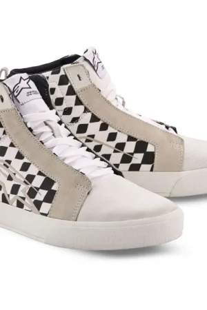 Vendita Finale Scarpe Moto Alpinestars RIDE-63 CANVAS Scacchi Bianco Nero