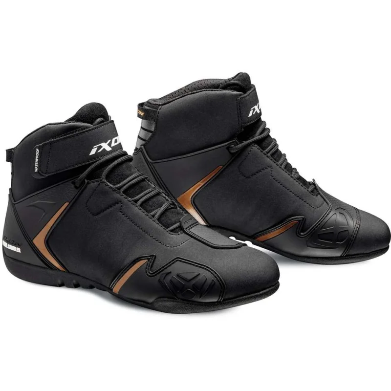 Vendita Finale Scarpe Moto Donna Tecniche Sportive Ixon GAMBLER WP LADY Nero Oro