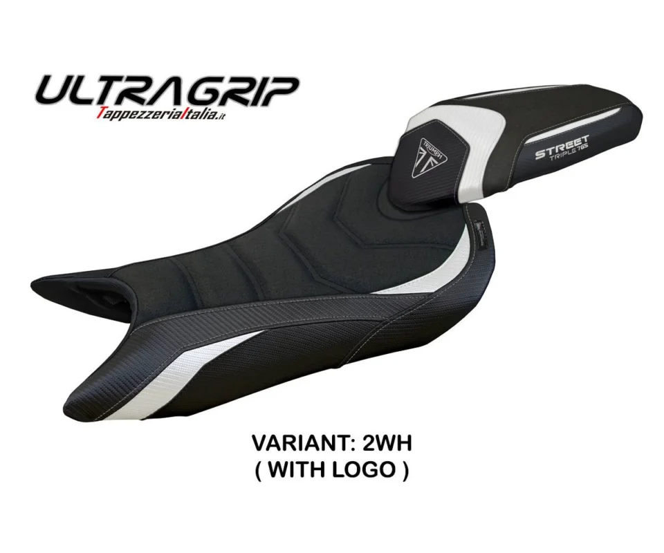 Rivestimento sella Norwich Ultragrip Bianco WH + logo Tpz compatibile per TRIUMPH STREET TRIPLE 765Modelli dal 2023 al 2026 TRST765NU-2WH-1 Più Venduto
