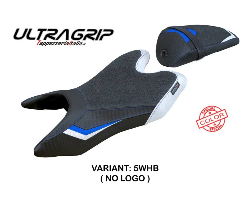 Popolare Rivestimento sella Ashwy Ultragrip Bianco - Blu WHB Tpz compatibile per YAMAHA R125Modelli dal 2019 al 2022 YAR12519AU-5WHB-2
