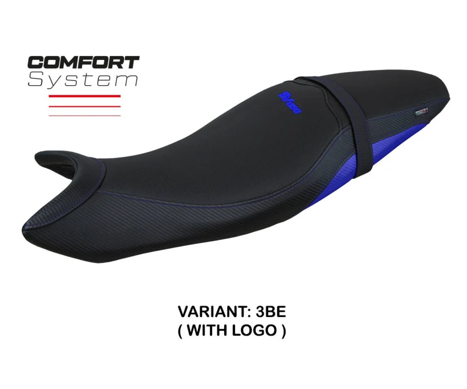 Compra Online Rivestimento sella Shibuya Comfort System Blu BE + logo Tpz compatibile per SUZUKI SV 650Modelli dal 2016 al 2026 SUSV65SC-3BE-1