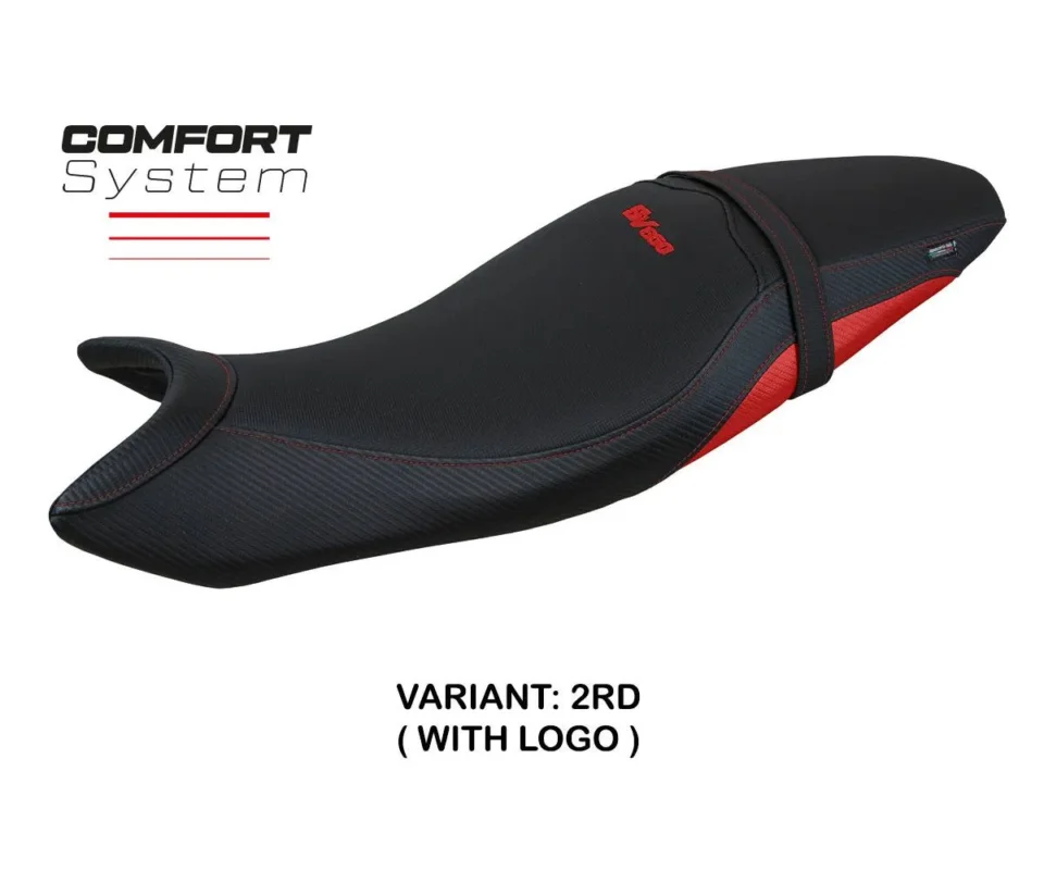 Prezzo Scontato Rivestimento sella Shibuya Comfort System Rosso RD + logo Tpz compatibile per SUZUKI SV 650Modelli dal 2016 al 2026 SUSV65SC-2RD-1