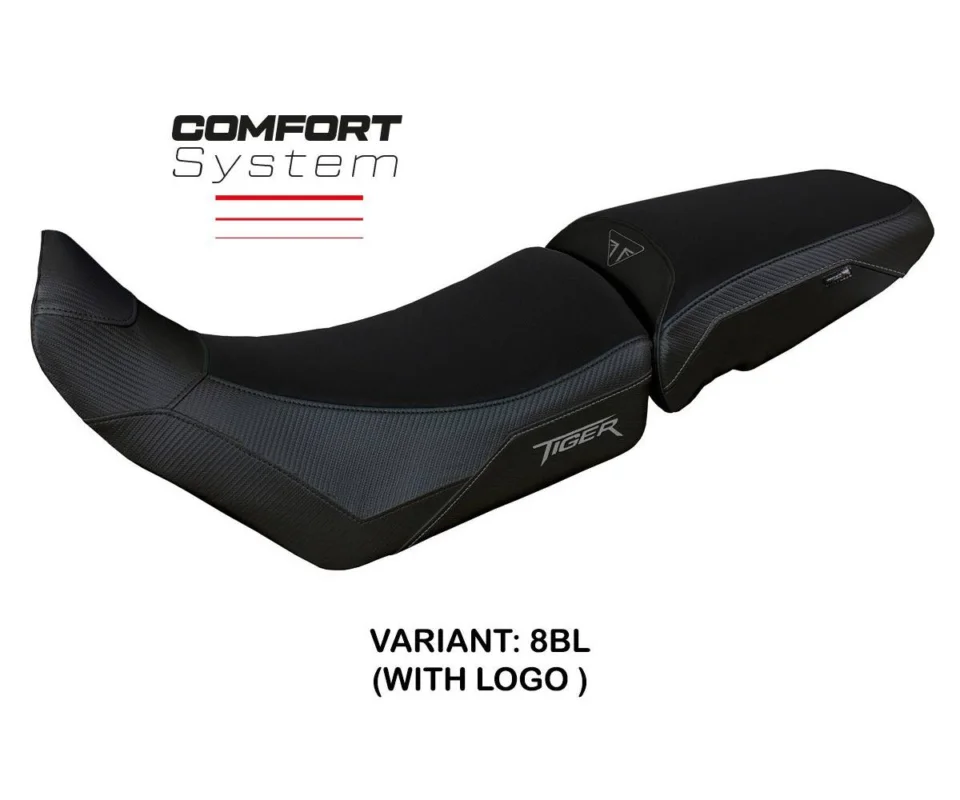 Rivestimento sella Dover Comfort System Nero BL + logo Tpz compatibile per TRIUMPH TIGER 900Modelli dal 2020 al 2023 TRTI90DC-8BL-1 Offerta Speciale
