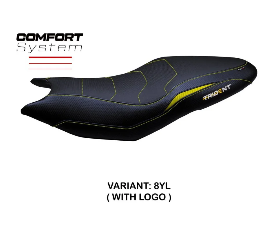 Rivestimento sella Espera Comfort System Giallo YL + logo Tpz compatibile per TRIUMPH TRIDENT 660Modelli dal 2021 al 2026 TTRD66E-8YL-1 Soddisfatti O Rimborsati