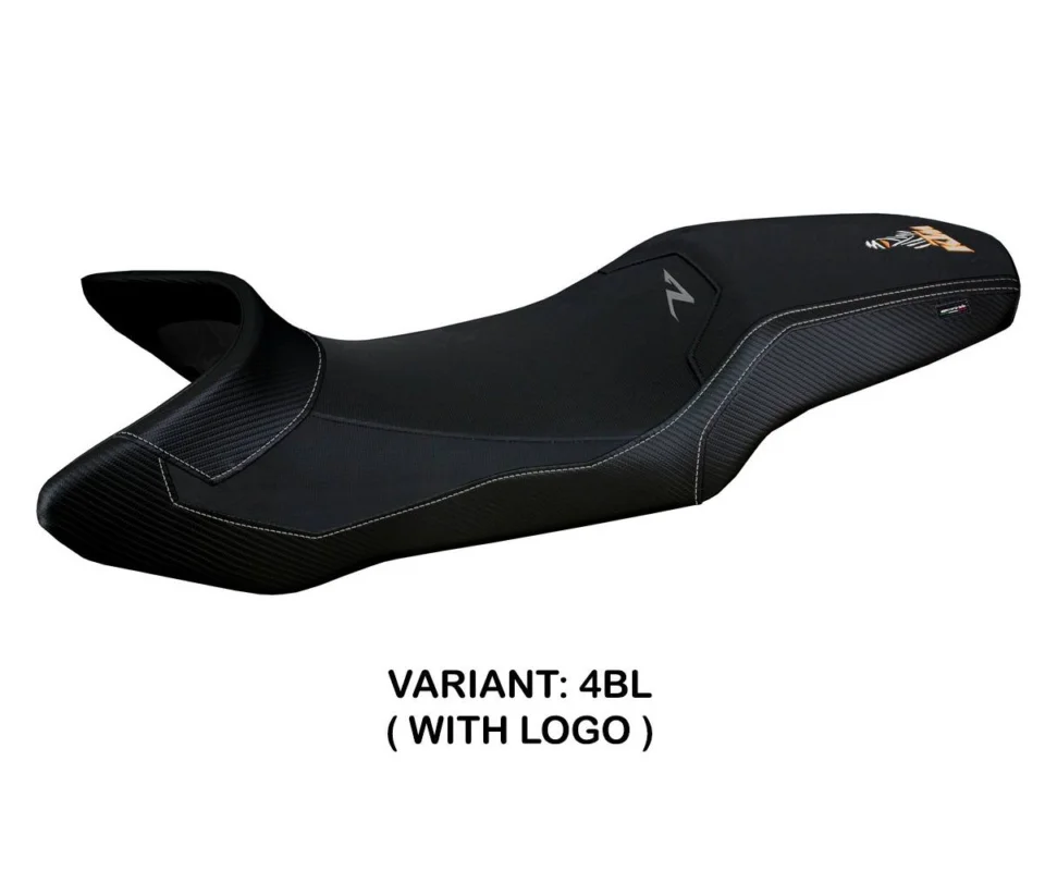 Rivestimento sella Xitta Nero BL + logo Tpz compatibile per KTM 1290 SUPER ADVENTURE RModelli dal 2021 al 2023 KT129SRX-4BL-1 Must-Have