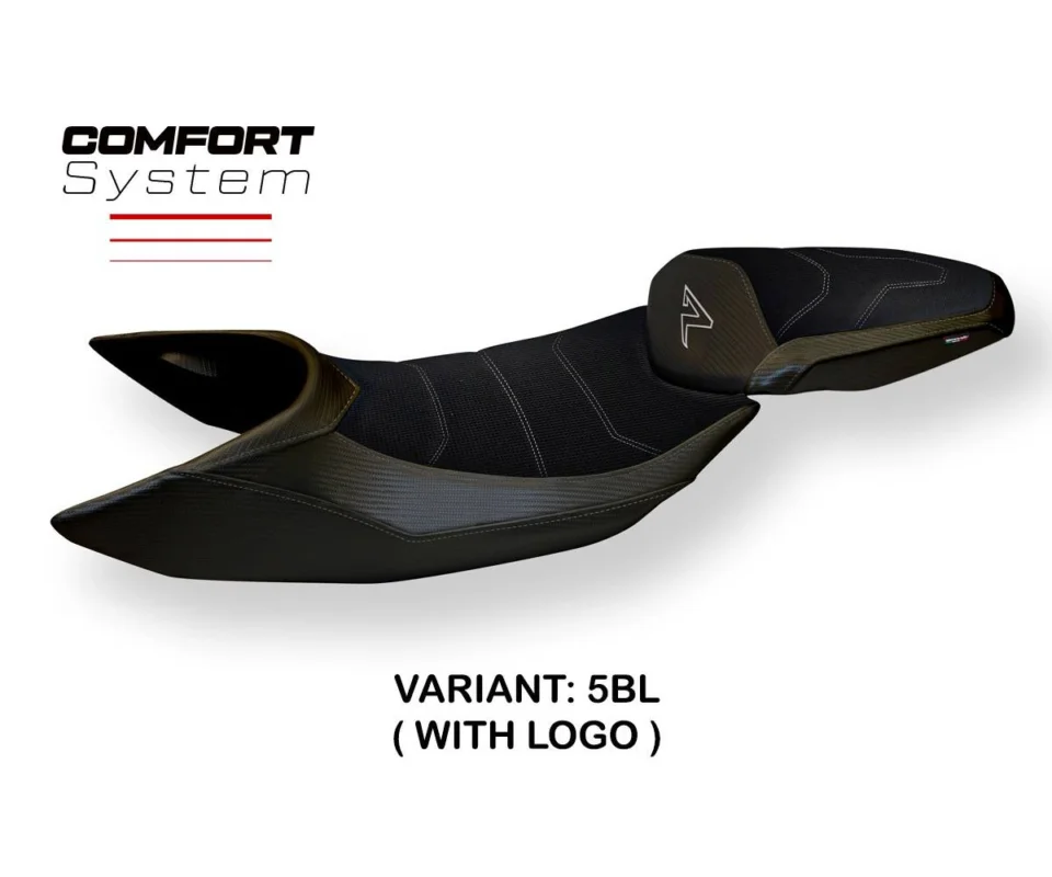Professionale Rivestimento sella Janna 3 Comfort System Nero BL + logo Tpz compatibile per KTM 1290 SUPER DUKE RModelli dal 2014 al 2019 KTDKRJ3C-5BL-3