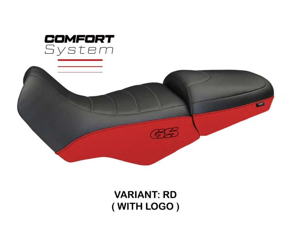 Rivestimento sella Firenze Carbon Color Comfort System Rosso RD + logo Tpz compatibile per BMW R 1150 GSModelli dal 1994 al 2003 BR11GFCC_RD-3 Nuova Collezione