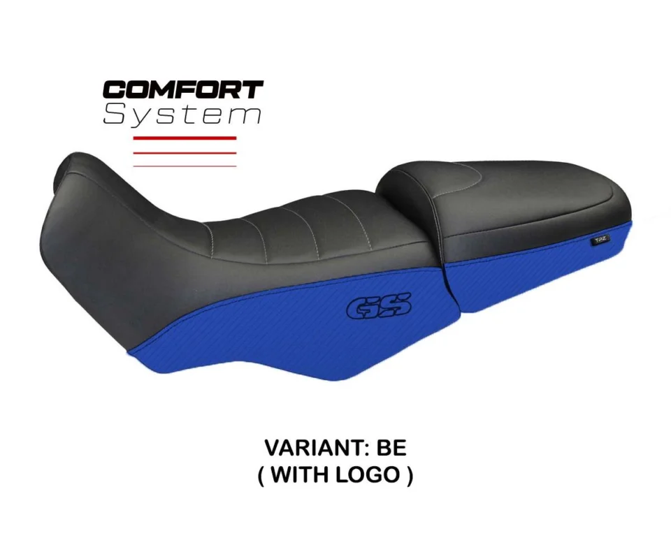 Rivestimento sella Firenze Carbon Color Comfort System Blu BE + logo Tpz compatibile per BMW R 1100 GSModelli dal 1994 al 2003 BR11GFCC_BE-3 Soddisfatti O Rimborsati