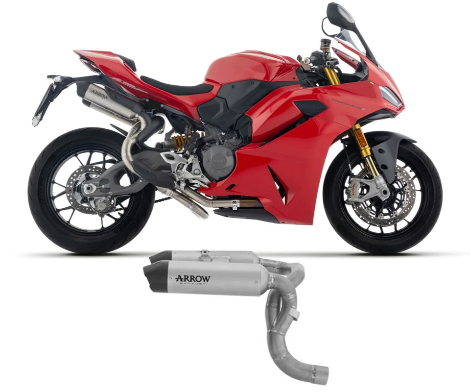 Super Prezzo Terminali di scarico Arrow Round Sil Titanio Coppa in Carbonio per Ducati Panigale V2 /SModelli dal 2025 al 2026 77504PR