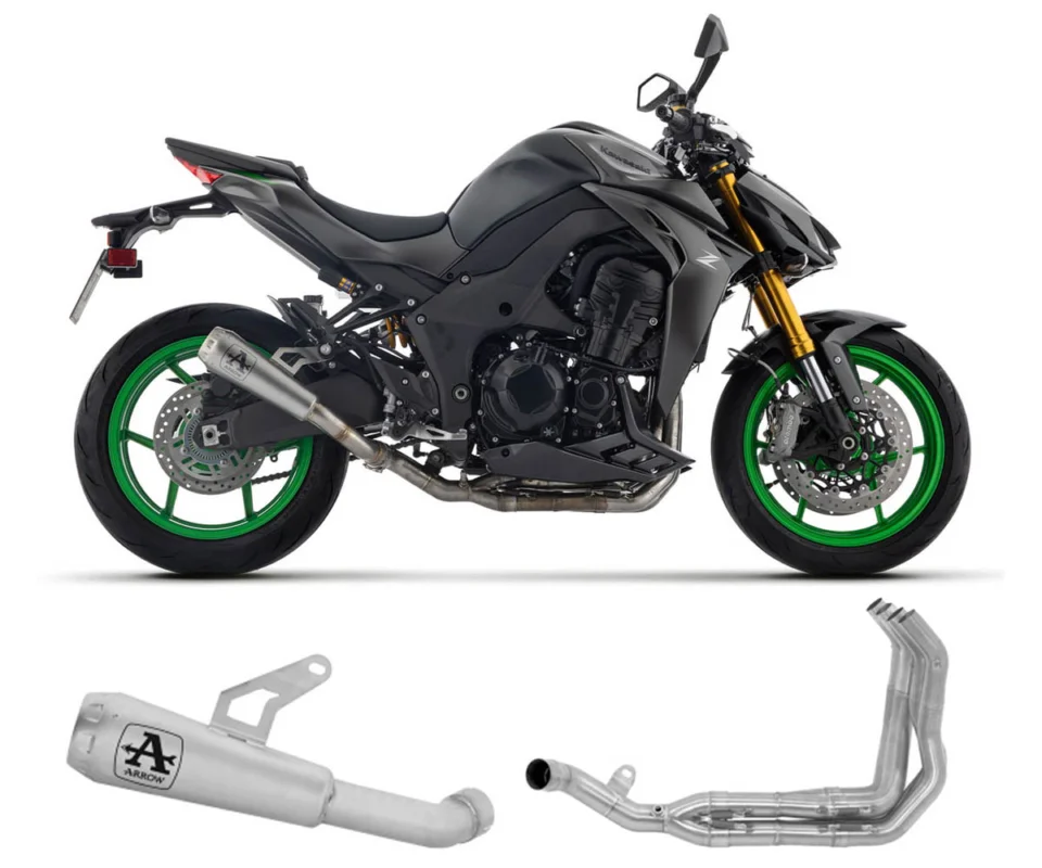 Esclusivo Scarico Completo Arrow Pro-Race in Nichrom per KAWASAKI Z 1100 / SEModelli dal 2025 al 2026 77507PRI + 71815MI