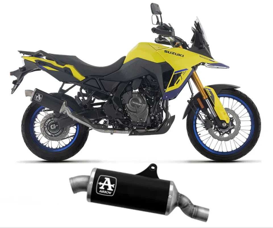 Terminale di scarico Arrow Indy Race Alluminio Dark Coppa in Acciaio per Suzuki V-STROM 800 DE / SEModelli dal 2025 al 2026 72642AON Promozione Esclusiva
