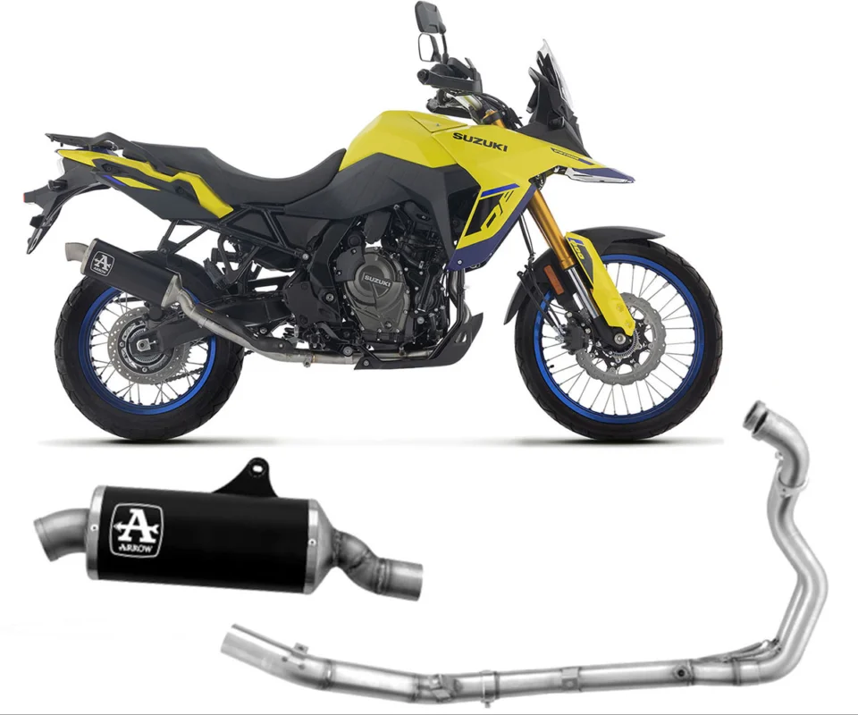 Bestseller Scarico Completo Arrow Indy Race Alluminio Dark Coppa in Acciaio per Suzuki V-STROM 800 DE / SEModelli dal 2025 al 2026 72642AON + 72207PD