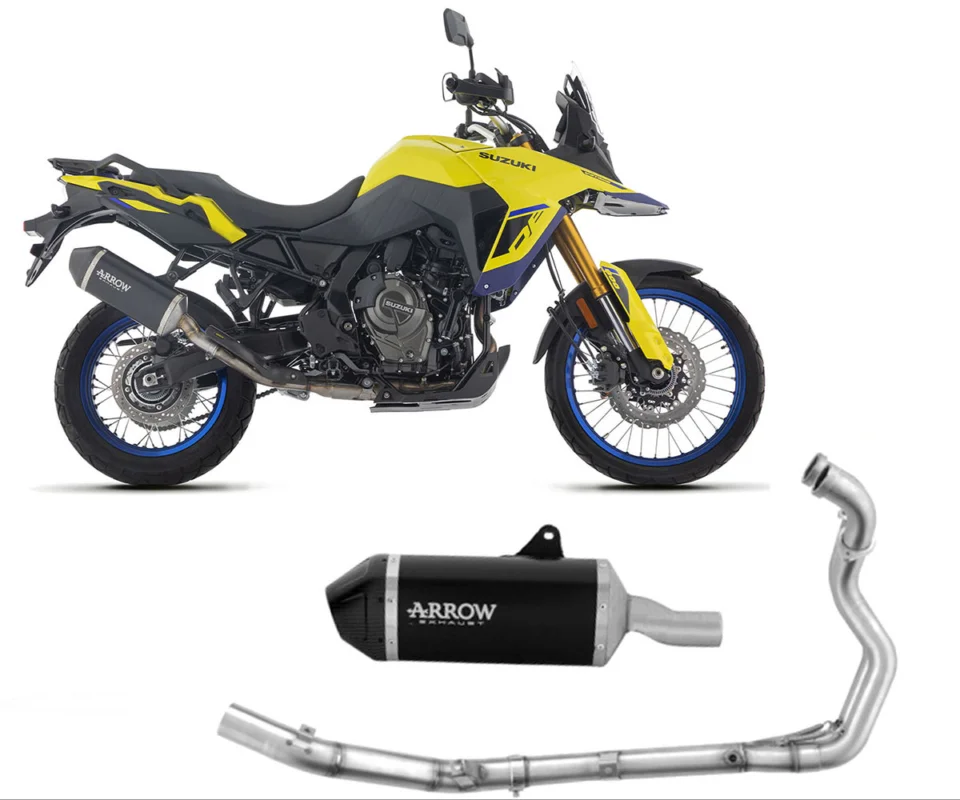 Scarico Completo Arrow EXPLORER Alluminio Dark Coppa in Carbonio per Suzuki V-STROM 800 DE / SEModelli dal 2025 al 2026 72691AKN + 72207PD Offerta Speciale
