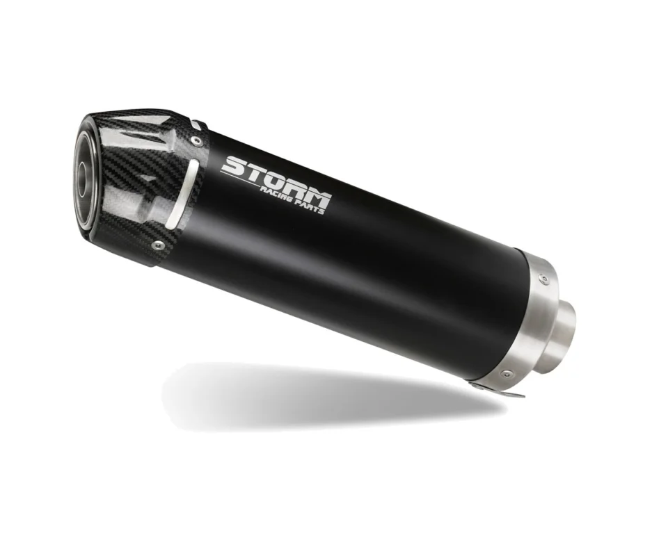 Terminale di Scarico Storm GP NERO coppa in carbonio per HONDA CB 500 HORNETModelli dal 2024 al 2026. 74.H.093.LXSBC Reso Gratuito