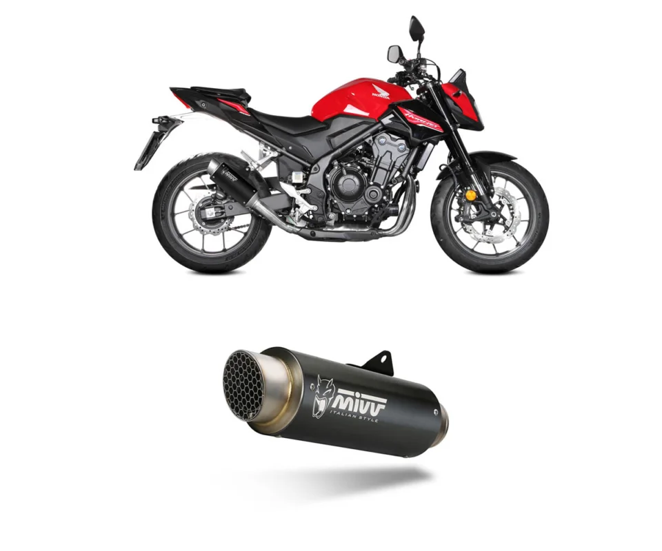 Terminale Scarico MIVV GP PRO Nero Acciaio Inox per Honda CB 500 HORNETModelli dal 2024 al 2026 H.093.LXBP Ordina Subito