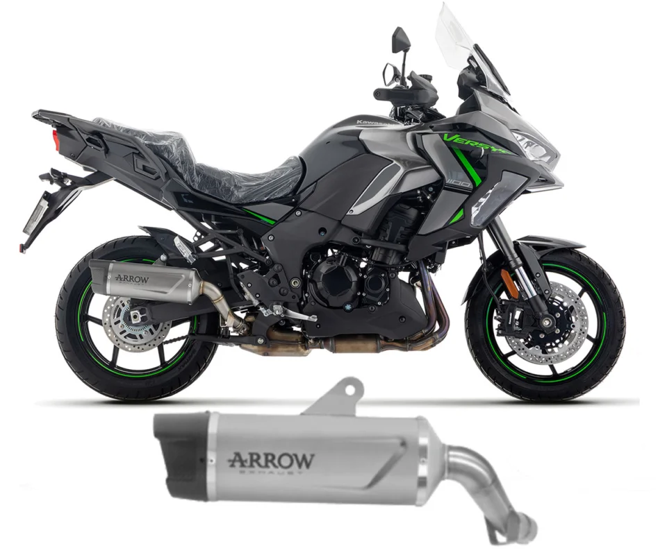 Terminale di scarico Arrow Indy-Race EVO Titanio Coppa in Carbonio per Kawasaki Versys 1100Modelli dal 2025 al 2026 71993PK Popolare