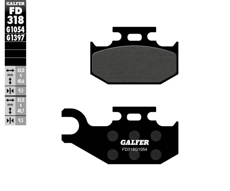 Spedizione Espresso Galfer Pastiglie Freno Posteriore per BOMBARDIER 4 Wheels TRAXTER MAX 650 IZQ.Modelli: 2004FD318G1054